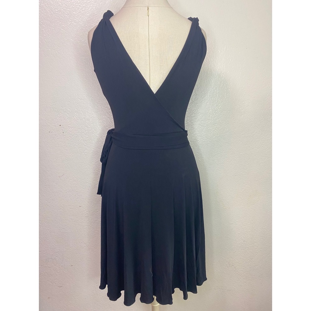 Moschino Cheap and Chic Black Wrap Dress Knotted Shoulder Italy Size 6 - Picture 2 of 9